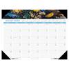 Recycled Sea Life Photographic Monthly Desk Pad Calendar, 22 in x 17 in, 2024