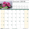Recycled Floral Monthly Wall Calendar, 12 x 12, 2019