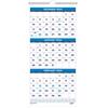 Recycled Three-Month Format Wall Calendar, 12-1/4 x 26, 14-Month, 2024