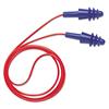 DPAS-30R AirSoft Multiple-Use Earplugs, Corded, 27NRR, Red Poly, Blue, 50 Pairs