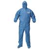 A60 Bloodborne Pathogen/Chemical Splash Protection Hooded Coveralls, Blue, XL, 24 Coveralls/Carton