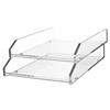 Double Letter Tray, Two Tier, Acrylic, Clear