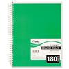 Spiral Bound Perforated Notebook, College Ruled, 8" x 10.5", White Paper, Assorted Colors, 180 Sheets