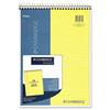 Stiff-Back Wire Bound Notebook, Legal Rule, 8 1/2 x 11, Canary Paper, 70 Sheets