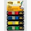 Flags, Assorted Primary Colors, .47 in Wide, 35/Dispenser, 4 Dispensers/Pack