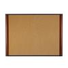 Cork Board, 72 in x 48 in, Widescreen Mahogany-Finish Frame