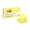 Dispenser Pop-up Notes, 3 in x 3 in, Canary Yellow, Lined, 6/Pack