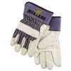 Mustang Leather Palm Gloves, Blue/Cream, Extra Large, Dozen