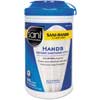Sani-Hands Instant Sanitizing Wipes, 7 1/2 x 5 1/2, 300/Canister, 6/Carton