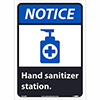 Vinyl Sign/Label, "Notice - Hand Sanitizer Station", 10" x 14"