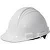 White Hard Hat, 4-Point Suspension, HDPE Shell, Pin Lock Adjust, 1/EA