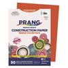 Construction Paper, 58 lbs., 9 x 12, Orange, 50 Sheets/Pack
