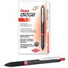 Oh! Gel Retractable Roller Pen, .7mm, Black Barrel, Red Ink, Dozen