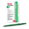 Rolling Writer Stick Roller Ball Pen, .8mm, Green Barrel/Ink, Dozen