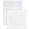 4 7/8" x 5 Window CD/DVD Media Sleeves, Ungummed Flaps for Storage and Filing, 24 lb. White Wove, 100/BX