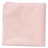 Light Commercial Microfiber Cloth, 16 x 16 inch, Pink, 24/PK