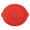 Round Flat Top Lid, for 32-Gallon Round Brute Containers, 22 1/4", dia., Red