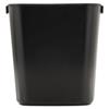 Deskside Plastic Wastebasket, Rectangular, 3.5gal, Black