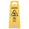 Collapsible Bright Caution Wet Floor Industrial Warning Sign, 2-Sided, 26 inch, Yellow