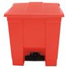 Indoor Utility Step-On Waste Container, Square, Plastic, 8gal, Red