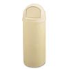 Marshal Classic Container, Round Trash Can, 25 gal, Beige
