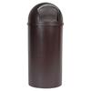 Marshal Classic Container, Round Trash Can, 25 gal, Brown