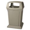 Ranger Trash Can with 4 Opening Lid, 45 gal, Beige Plastic
