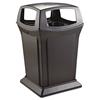 Ranger Trash Can with 4 Opening Lid, 45 gal, Black Plastic