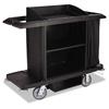Full Size Janitorial Cart with Wheels, Black Vinyl Bag, 50" H x 60" L X 22" W, Black