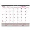 Monthly Desk Pad Calendar, Clear Vinyl Protection Strip, 12 Month, 22" x 17", Jan 2024 - Dec 2024