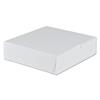 Tuck-Top Bakery Boxes, 9w x 9d x 2 1/2h, White, 250/Carton
