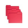 SuperTab Colored File Folders, 1/3 Cut, Letter, Red, 100/Box