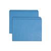 File Folders, Straight Cut, Reinforced Top Tab, Letter, Blue, 100/Box