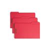 Folders, Two Fasteners, 1/3 Cut Assorted, Top Tab, Legal, Red, 50/Box