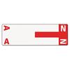 Alpha-Z Color-Coded First Letter Name Labels, A & N, Red, 100/Pack