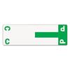 Alpha-Z Color-Coded First Letter Name Labels, C & P, Dark Green, 100/Pack