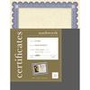 Foil Enhanced Parchment Certificate, 8.5” x 11”, 24 lb, Ivory, Blue/Silver Border, 15 Sheets/PK