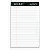 Docket Ruled Perforated Pads, Wide Ruled, 5" x 8", White Paper, 50 Sheets/Pad, 12 Pads