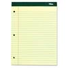 3-Hole Punched Double Docket Pad, Ruled, 8.5" x 11.75", Canary Yellow Paper, 100 Sheets
