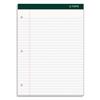 3-Hole Punched Double Docket Pads, Legal Ruled 8.5" x 11.75", White Paper, 100 Sheets, 6 Pads/Pack
