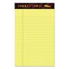 Docket Perforated Pads, Wide Ruled, 5" x 8", Canary Yellow Paper, 50 Sheets/Pad, 12 Pads/Pack