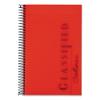 Classified Colors Notebook, Narrow Ruled, 5.5" x 8.5", White Paper, Red Cover, 100 Sheets