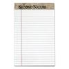 Second Nature Recycled Pads, Legal Ruled, 5" x 8", White Paper, 50 Sheets/Pad, 12 Pads