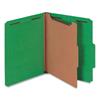 Bright Colored Pressboard Classification Folders, 1 Divider, Letter Size, Emerald Green, 10/Box