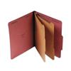 Six--Section Pressboard Classification Folders, 2 Dividers, Letter Size, Red, 10/Box