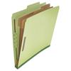 Six--Section Pressboard Classification Folders, 2 Dividers, Letter Size, Green, 10/Box