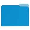 Deluxe Colored Top Tab File Folders, 1/3-Cut Tabs: Assorted, Letter Size, Blue/Light Blue, 100/Box