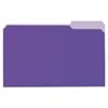 Deluxe Colored Top Tab File Folders, 1/3-Cut Tabs: Assorted, Legal Size, Violet/Light Violet, 100/Box