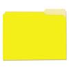 Interior File Folders, 1/3-Cut Tabs: Assorted, Letter Size, 11-pt Stock, Yellow, 100/Box