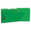 Deluxe Reinforced Top Tab Fastener Folders, 2 Fasteners, Legal Size, Green Exterior, 50/Box